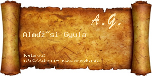 Almási Gyula névjegykártya